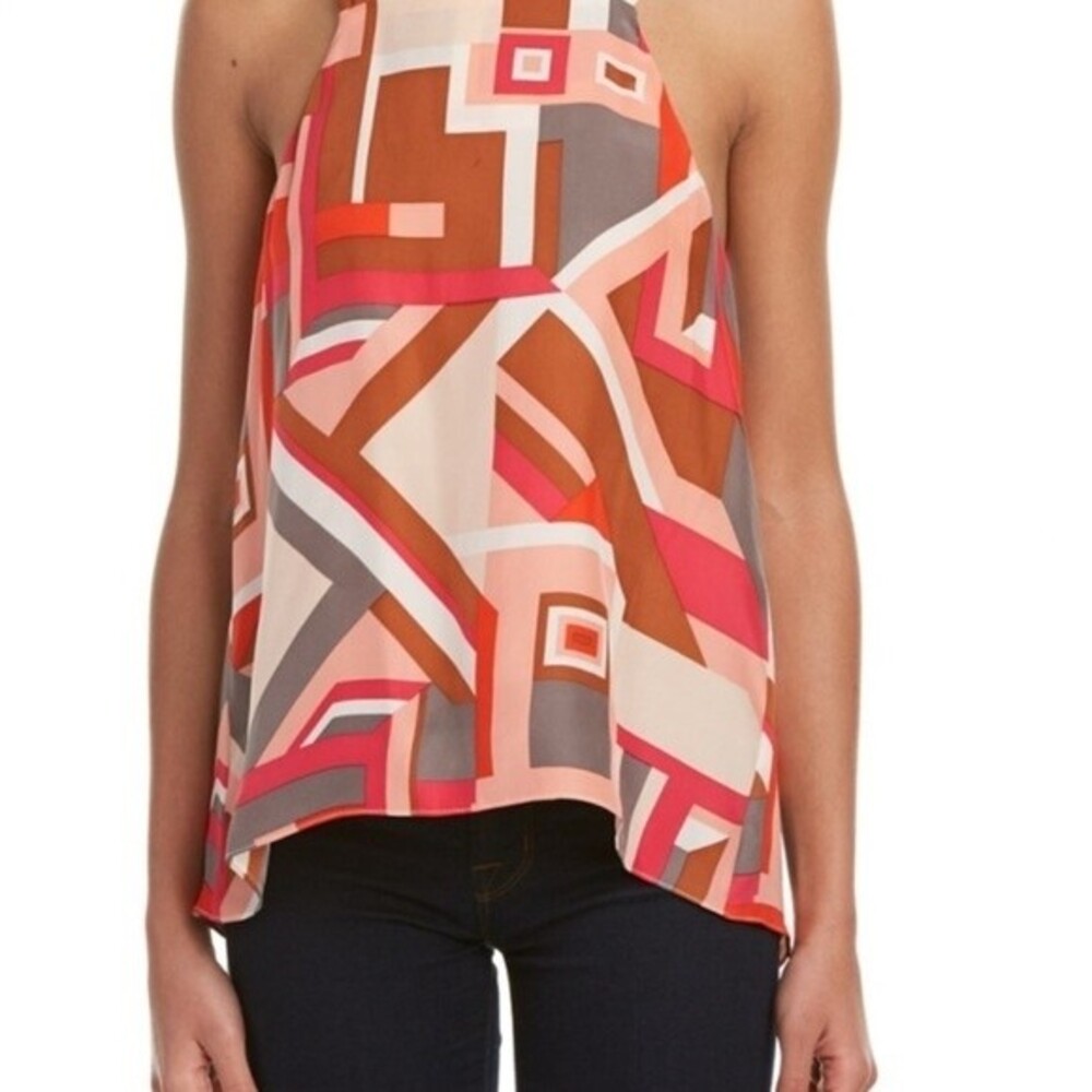 NELL Racerback Silk Tank Geometrical Print XS NWT